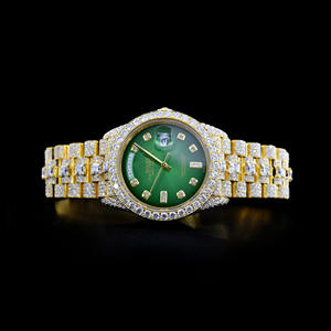 Montre tendance en moissanite de 30 carats entièrement sertie, clarté VVS, acier inoxydable, haute qualité, boîtier carré antique, cadran en verre - Product Image 1