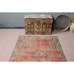 พรมตุรกีขนาด 3.9x8.7 ฟุต พรมวินเทจ พรมขนสัตว์ลายดอกไม้สีแดง - Product Image 4