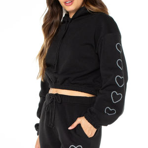 เสื้อมีฮู้ดแบบสั้นสำหรับผู้หญิงเสื้อคอเต่าเอวลอยแบบมีซิปพิมพ์ลายออกแบบได้ตามต้องการ - Product Image 2