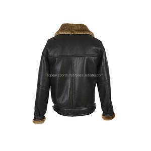 Nouvelle Arrivée 2026 – Blouson en Cuir de Mouton Noir OEM pour Hommes, Doublure 100% Fourrure de Renard de Haute Qualité, Grandes Tailles, Vestes d'Hiver Tendance - Product Image 2