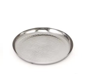 High Quality VISHAL HANDICRAFT Home Decoration Hammered Steel <b>Serving</b> <b>Tray</b> Newest Arrival Latest Design Oval <b>Large</b> - Product Image 1