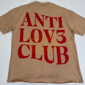 T-shirts imprimés par transfert thermique, streetwear, tee-shirt graphique, OEM, coton, manches courtes, mode, t-shirts pour hommes avec impression de strass - Product Image 5