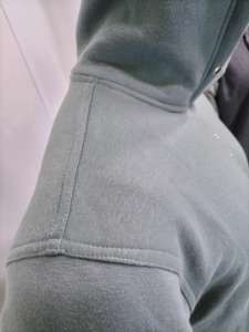 Sweat à capuche en polaire polyester 350 GSM gris argenté, coupe classique, logo en strass, cordon de serrage personnalisé, décontracté pour l'hiver - Product Image 5