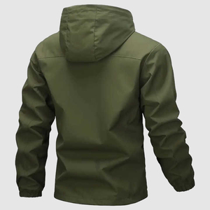 Veste coupe-vent imperméable et respirante pour homme, légère, softshell, col montant, fermeture éclair sur le devant, réfléchissante, style urbain - Product Image 6