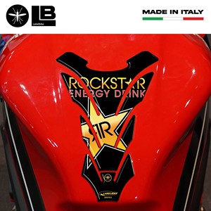 RockStar 3D Energy Drink Tank Pad adesivo nero per moto Cover protettiva serbatoio - Product Image 2