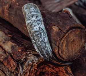 Pieza decorativa Náutica de forma natural de cuerno para beber pulido vikingo para itames de Año Nuevo y Navidad - Product Image 2
