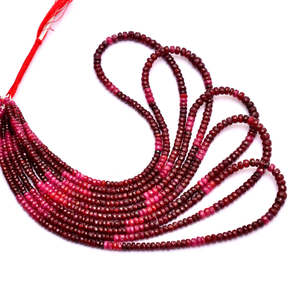 AAA + Multi Red Longido Ruby Gemstone 3mm-5.5mm Faceted Rondelle Beads Ombre Red Ruby Precious Gemstone Cut Beads pour bijoux - Product Image 4