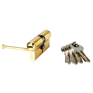 Cilindro di Sicurezza Wolfpack 30x40 mm. Leva Lunga in Ottone con 5 Chiavi - Product Image 1