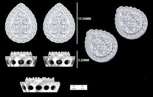 Boucles d'oreilles clous en or blanc 14 carats massif, serties de 2 diamants de laboratoire brillants, style vintage, certifiées IGI, Nouvel An - Product Image 5