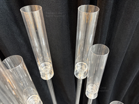 Support de bougie en acrylique transparent à 8 bras détachables, faible MOQ, pour centres de table et accessoires de mariage