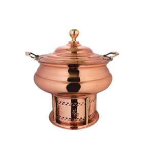 จานอุ่นอาหารทำจากทองเหลืองทำจากทองแดงเหล็กพร้อมอุปกรณ์ทำอาหารบุฟเฟต์สำหรับงานแต่งงานร้านอาหารโรงแรมและงานเลี้ยง - Product Image 2