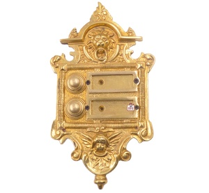 Timbre de Puerta Decorativo Moderno y Único de Lujo, Timbre de Puerta de Latón con Botón Pulsador Doble, Diseño Antiguo - Product Image 3