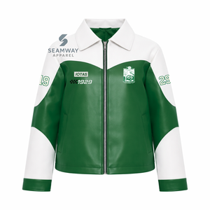 Chaqueta de Cuero PU para Mujer Iota Phi Lambda, con Cierre Frontal, Bordado Suave, Estilo Casual y Elegante - Product Image 1