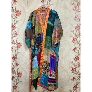 ชุดกิโมโนผ้าไหมลายดอกแบบวินเทจสำหรับผู้หญิงชุดคลุมยาวแบบฮิปปี้ชุดใส่เดินชายหาดชุดกิโมโนผ้าไหมเซ็กซี่ - Product Image 2