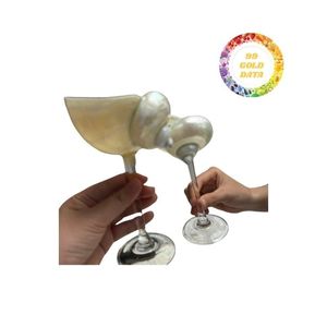 Copa decorativa de conchas marinas naturales para vino, fiesta Tropical, mesa de boda costera, centro de mesa, copa de océano hecha a mano única - Product Image 1