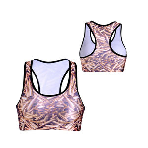 Sujetador deportivo de poliéster para mujer, sostén de apoyo completo con estampado de sublimación, personalizado, a precio barato - Product Image 4