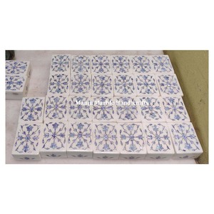 Boîte d'incrustation en marbre au design classique naturel traditionnel avec nacre polie pour boîte de rangement de bijoux - Product Image 5