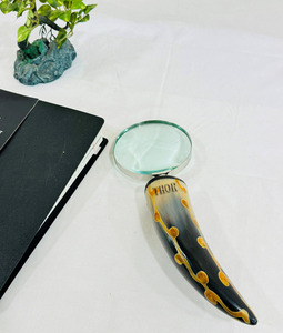 Horn Magnifying <b>Glass</b> Large Size Real Horn Viking Horn Handheld Magnifier Gift & Collectible Handheld Magnifier <b>Reading</b> <b>Glass</b> - Product Image 4