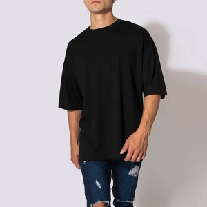 Venta al por mayor de camisetas de microfibra para hombre liso de gran tamaño de manga corta transpirable color de calle sólido crea tu propio estilo logotipo personalizado - Product Image 6