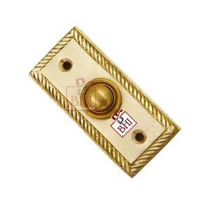 Timbre de puerta decorativo Timbre de latón Timbre de puerta decorativo de latón Interruptor de botón Pulsador de puerta (70x35mm) - Product Image 3