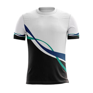 Camiseta Deportiva Personalizada para Hombre, Sublimada, de Poliéster/Algodón Satinado, Secado Rápido, Transpirable, Ecológica, de Manga Corta - Product Image 1