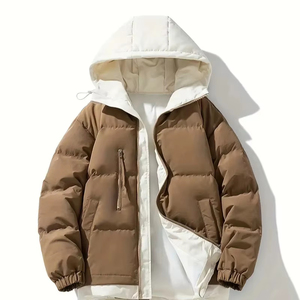 Best Selling Custom Men's Winter Puffer <b>Jacket</b> New Arrival Leather <b>Jacket</b> with Fur Decoration OEM Service - Product Image 1