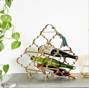 Botellero de mesa de metal plateado moderno y elegante con un diseño suave, fluido y abstracto, disponible a precios de mayorista. - Product Image 5