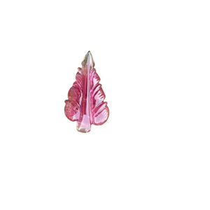Pierre précieuse en tourmaline rose sculptée à la main, pierre naturelle en vrac, certifiée IGI, taille 8-10 mm, forme de feuille, pour la fabrication de bijoux - HARI OM - Product Image 1