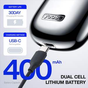 Mini Afeitadora Portátil para Hombre, Impermeable IPX7, Recargable por USB-C, para Rostro, Amarilla, para Casa o Viajes - Product Image 5