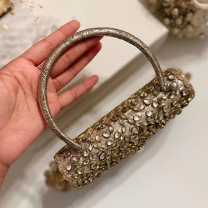 Pochette de soirée pour femme en laiton, mosaïque de verre, strass et cristaux, style Feng Shui, faite à la main, design personnalisé et sac sur mesure - Product Image 5