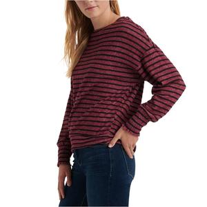 Felpa Oversize a Righe Rossa da Donna Lucky Brand, Taglia Piccola, Traspirante, in Maglia di Seta, con Polsini Arricciati, per l'Inverno - Product Image 2