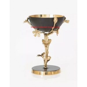 Quemador de Incienso Creativo de Latón, Diseño Floral Chapado en Oro, Hecho a Mano, Soporte Aromático Decorativo, Tazón Metálico, Fragancia para el Hogar - Product Image 1
