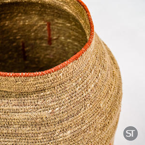 Eco-Conscious Jute Seagrass Basket Handwoven Multi-Purpose Storage Bin for <b>Shelves</b> Closets & Indoor Plants - Product Image 5