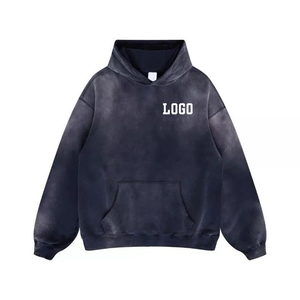 Nouveau sweat à capuche vintage personnalisable en coton 100% pour homme, coupe classique, effet délavé, streetwear d'hiver - Product Image 6