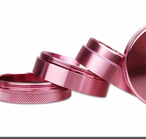 Rose Gold Grinder handmade natural Minimalist 3 pieces Matte Herb Grinder Aluminum herb grinder price products - Product Image 1