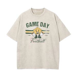 Camiseta de gran tamaño con logotipo personalizado al por mayor para hombre, Camiseta de algodón con hombros caídos, ropa de calle lavada con ácido vintage, Camiseta con estampado liso - Product Image 1