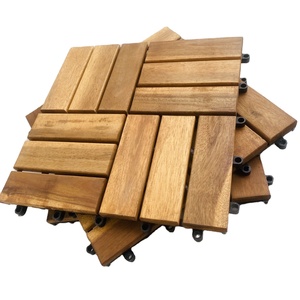 Baldosas de Madera de Acacia Contemporáneas para Terraza, 12 Listones, Resistentes al Agua, Material Compuesto de PVC, Instalación con Sistema de Clic, 300x300 mm - Product Image 2