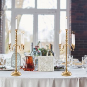 Portavelas de latón de 5 brazos para decoración del hogar y del hotel, nuevo precio asequible - Product Image 5