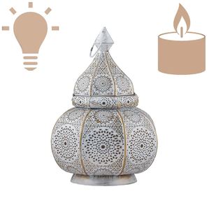 Silver Plated Moroccan <b>Lantern</b> Decorative Metal <b>Candle</b> <b>Holder</b> for Wedding Event Home Interior Table and Hanging Lighting - Product Image 6