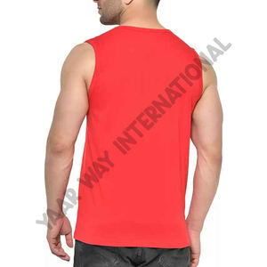 Wholesale 100% Cotton O Neck Tank Top for Men Custom Logo Print Muscle Sleeveless Fitness Gym Sportswear Hole Decoration Knitted - Product Image 2