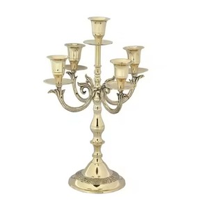 Vente chaude Candélabres Bougeoirs Grand 5 Bras Candélabres Pièce Maîtresse De Mariage Décor Bougeoir Miroir Poli - Product Image 1