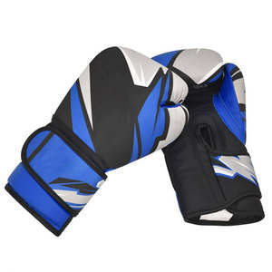 Guantes de boxeo profesionales Entrenamiento Guantes de combate de boxeo al por mayor Logotipo de impresión personalizado Guantes de boxeo Cuero de vaca sintético - Product Image 1