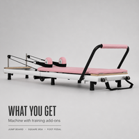 Reformer de Pilates en alliage d'aluminium, robuste, capacité de charge de 150 kg, coussin en cuir PU, quincaillerie en acier inoxydable, intégré au studio de Pilates