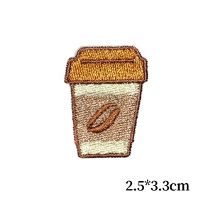 Coffee Cup Coffee <b>Machine</b> Embroidery Patches on Cafe <b>Badges</b> for Shirt Coffee Adhesive <b>Machine</b> Patches OEM Service - Product Image 5