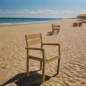 Silla de teca apilable cómoda de alta calidad para muebles de patio al aire libre sillas de jardín de diseño moderno - Product Image 4