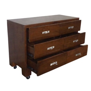 Armoire de chambre à coucher fonctionnant également comme table de chevet, commode en teck pour aménager une maison minimaliste. - Product Image 4