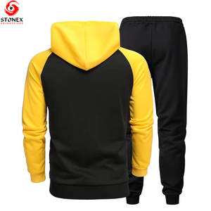 Conjunto Deportivo de Dos Piezas con Capucha para Hombre, Fabricado en Fábrica, de Forro Polar Sólido, con Diseño Personalizable - Product Image 2