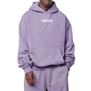 Sweat à capuche décontracté pour homme, violet, gris, marron, avec logo personnalisé, respirant, anti-rétrécissement, 100 % coton, fabricant de sweats à capuche - Product Image 1