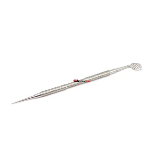 Herramienta removedora de espinillas de acero inoxidable con aguja utilizada para limpieza de nariz y etiqueta de eliminación de espinillas por nombre de la empresa - Product Image 1
