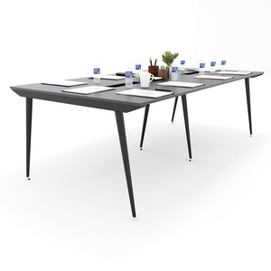 HBCO010 Minimalist <b>Office</b> Furniture 120x240cm Minimalist Oval Conference <b>Table</b> with CONE System Steel Legs Assembly Required - Product Image 3